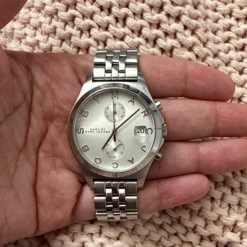 Marc Jacobs Silver Chronograph Watch